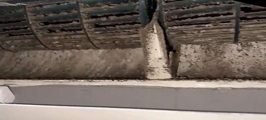 Visible buildup between blower-wheel blades